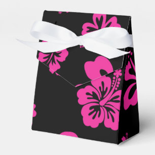 Ballotins Boîte de faveur de fête de fleur d'Hibiscus Noir &