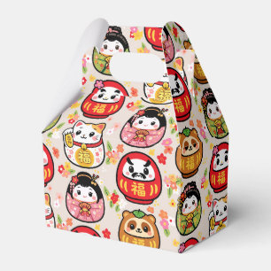 Ballotins boîte de faveur de fête de motif japonais daruma