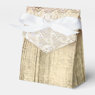 Ballotins Boîte de Faveur de Fête en Bois de Dentelle Vintag