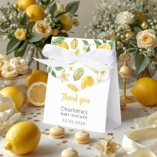 Ballotins Boîte de Faveur de Fleur de Citron à Aquarelle Per