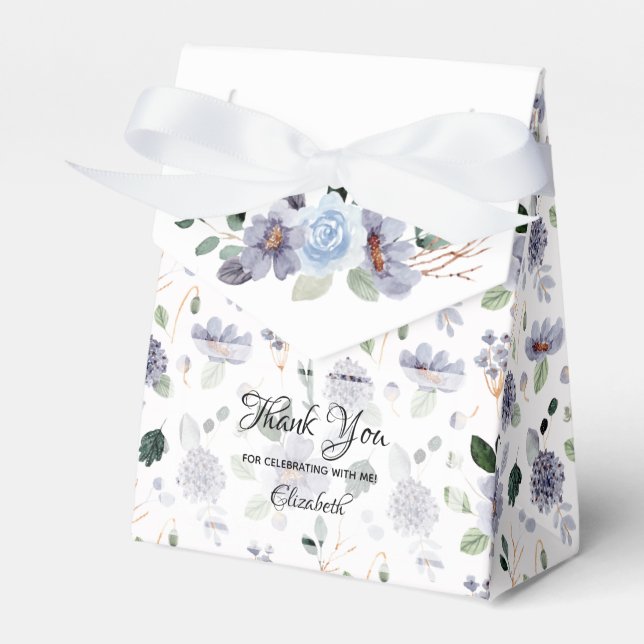Ballotins Boîte de Faveur de Fleur de Pourpre Aquarelle (Verso)