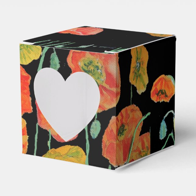 Ballotins Boîte de faveur de gâteau de mariage floral Coquel (Verso)