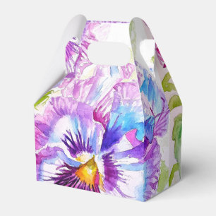 Ballotins Boîte de faveur de gâteau de mariage Purple Pansy 