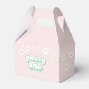 Ballotins Boîte de faveur de Groovy One Pink Daisy