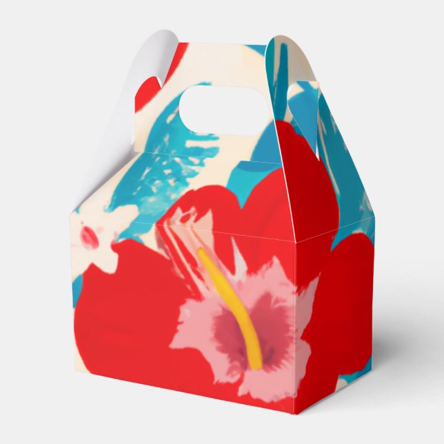 Ballotins Boîte de faveur de la fête artistique tropicale (Verso)