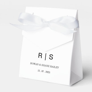 Ballotins Boîte de Faveur de Mariage à Monogramme Noir & Bla