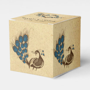 Ballotins Boîte de Faveur de Mariage à Monogramme Paon Vinta