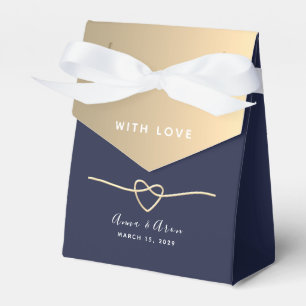 Ballotins Boîte de faveur de mariage bleu marine élégant