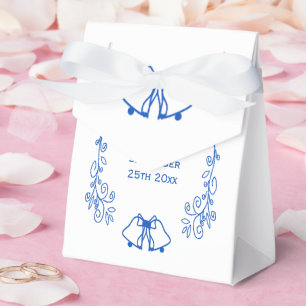Ballotins Boîte de faveur de mariage Bleu Saphir Cloches à v