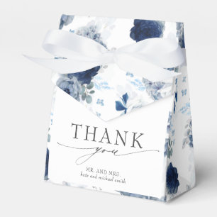Ballotins Boîte de Faveur de Mariage Florale Bleu Poussiéreu