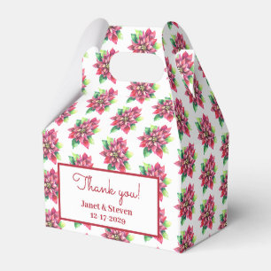 Ballotins boîte de faveur de mariage poinsettia de Noël