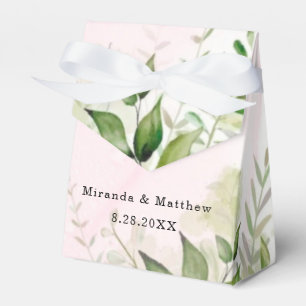 Ballotins Boîte de Faveur de Mariage Rose Pâle de Végétation