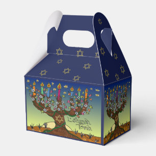 Ballotins Boîte de faveur de menorah de l'arbre de vie L'sha