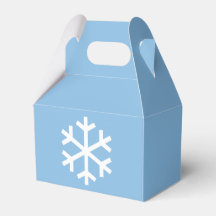 Boîte de faveur de Noël bleu flocon de neige migno