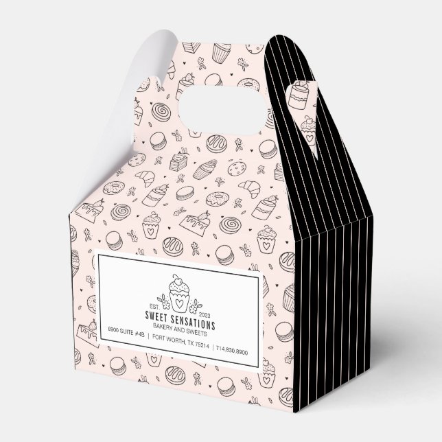 Ballotins Boîte de faveur de petite entreprise de cupcake ro (Verso)