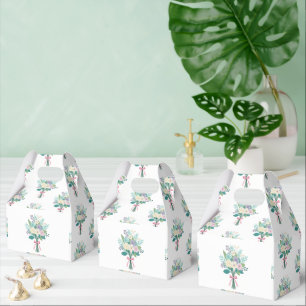 Ballotins Boîte de faveur de pignon Fleurs Florales Pastel