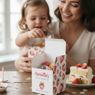 Ballotins Boîte de Faveur de Premier Anniversaire Fraise Dou
