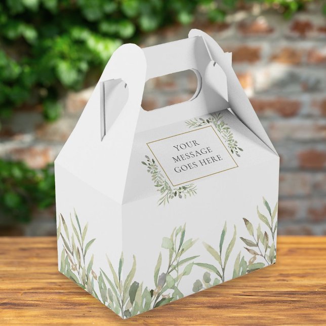 Ballotins Boîte de Faveur de Verdure Dorée Élégante Personna (Créateur téléchargé)