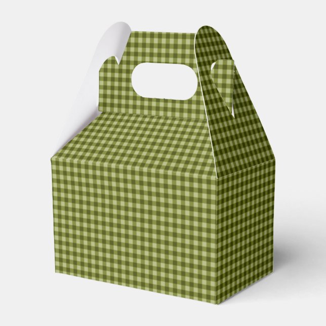 Ballotins BOÎTE DE FAVEUR En vichy PARTI Vert Olive, boîte à (Verso)