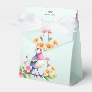 Ballotins Boîte de faveur florale d'oiseau bleu rose mignon
