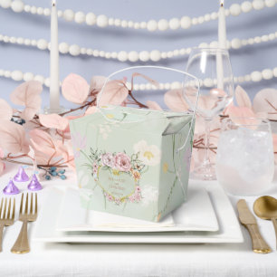 Ballotins Boîte de Faveur Mariage Peony Mint vintage