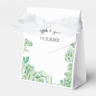 Ballotins boîte de faveur mariage succulente aquarelle