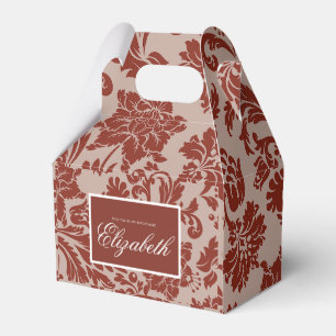 Ballotins Boîte de faveur personnalisée en damas de rouille