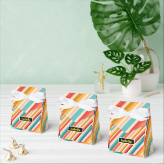 Ballotins Boîte de faveur rayée rétro personnalisée avec rub