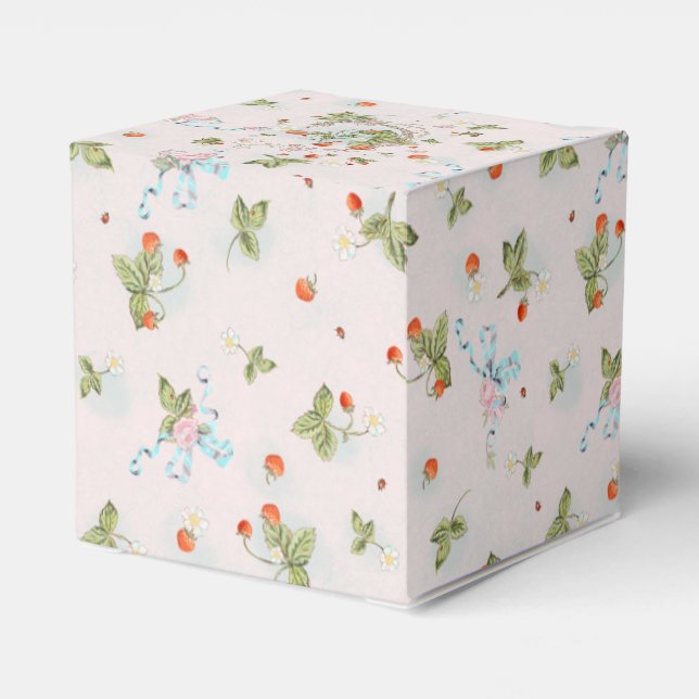 Ballotins Boîte de Faveur Rose Petite Fraise Marie Antoinett (Arrière)