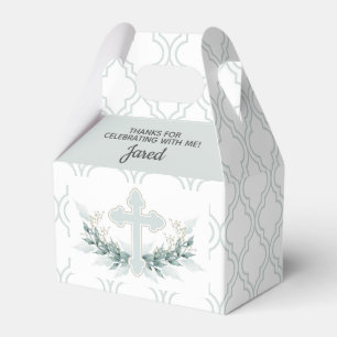 Ballotins Boîte de Faveurs de Fête avec Croix sur Quatrefeui