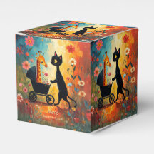 Boîte de faveurs de girafe de chat mignon