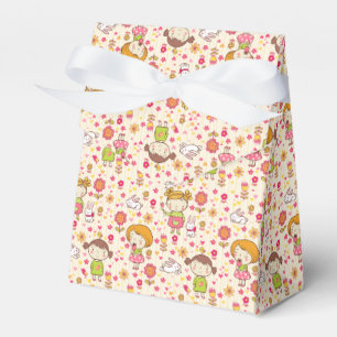 Ballotins Boîte de faveurs de tente Filles et fleurs printan
