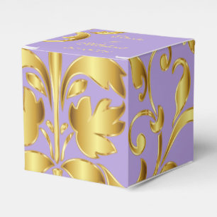 Ballotins Boîte de Faveurs Mariage violet et or