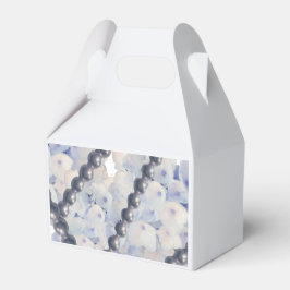 Ballotins Boîte de Faveurs Perles et Hortensias Bleu Clair