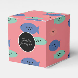 Ballotins Boîte de fête bleue géométrique en forme de poisso