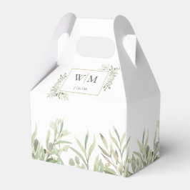 Ballotins Boîte de Fête de Mariage à Feuillage de Monogramme