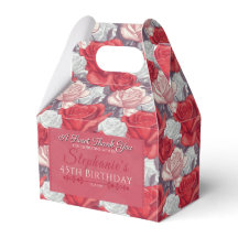 Boîte de Fête de Naissance Rose Gras pour Fille Fê