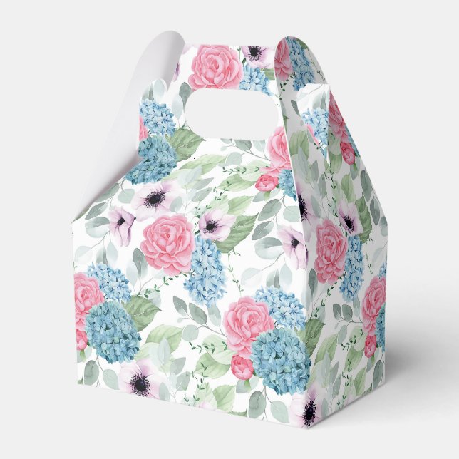 Ballotins Boîte de friandises à motif d'hydrangea pour fête (Verso)