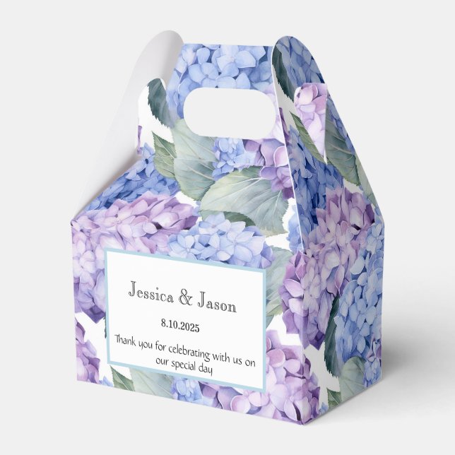 Ballotins Boîte de friandises à motif d'hydrangea pour fête (Verso)