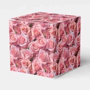 Ballotins Boîte de friandises à motif d'imprimé de roses ros