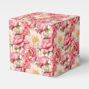 Ballotins Boîte de friandises pour fête aux pivoines roses