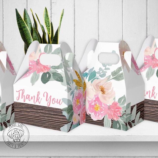 Ballotins Boîte de Gable de Faveur de Fête Florale Rustique (Créateur téléchargé)