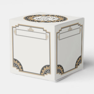 Ballotins Boîte de mariage Art Déco Gold Posh
