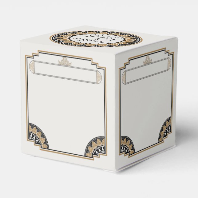 Ballotins Boîte de mariage Art Déco Gold Posh (Arrière)