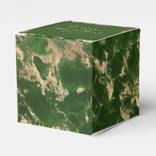 Ballotins Boîte de mariage en marbre vert et or