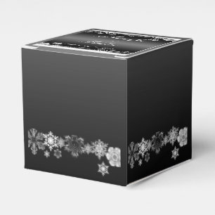 Ballotins Boîte de mariage Flocon de neige noir et blanc