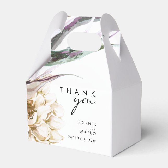 Ballotins Boîte de mariage florale blanche (Verso)