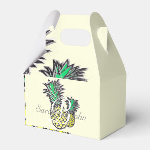 Ballotins Boîte de mariage moderne à ananas tropicale