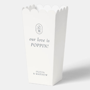 Ballotins Boîte de pop-corn à monogramme Ebony et Ivory Chic