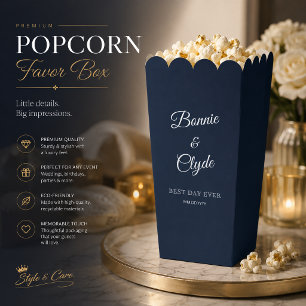 Ballotins Boîte de pop-corn Navy pour célébrations élégantes